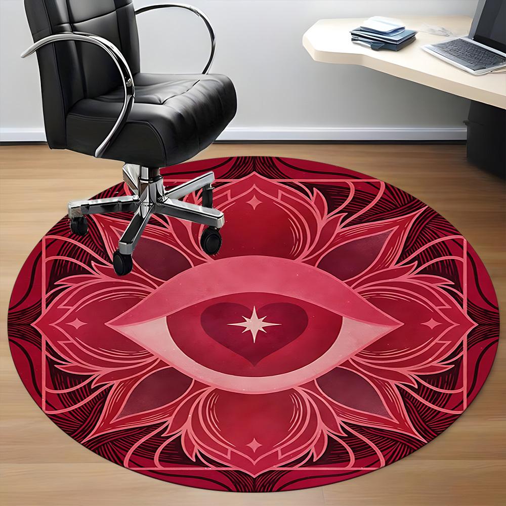 1pc Eye Heart Office Round Area Rug,  Mat Suitable For Office, Under Office Chairs Bedroom Living Room Home Decor, Room Deco