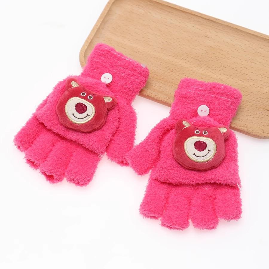 Kids' Winter Fingerless Flip-Top Writing Gloves – Warm Half-Finger Gloves for Boys & Girls