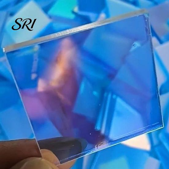 Impact Resistant Acrylic Squares Iridescent 0.8'' x 0.8''/1.2" 1.2" Mini Rainbow Holographic Mosaic Sheets Set Double-Sided Holo Tiles for DIY Crafts