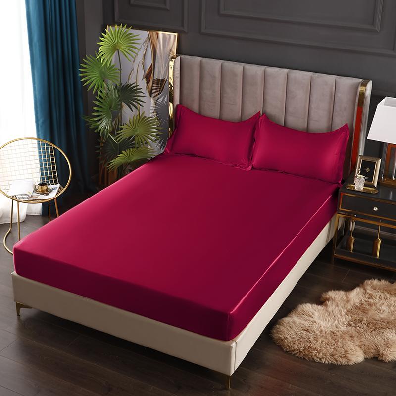 Новая атласная простыня в европейском стиле, наматрасник из искусственного шелка, эластичная лента, простыня King 140x200 160x200, без наволочки, постельные принадлежности