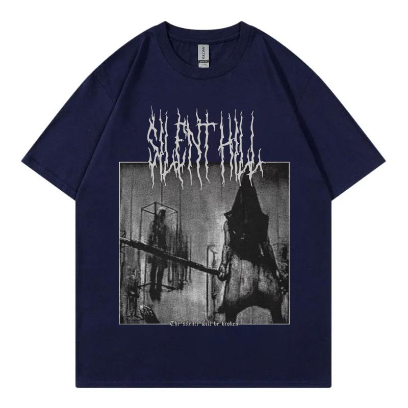 Игровые футболки Silent Hill 2 Мужские Женские Готические Винтажные Футболки с коротким рукавом Высококачественные Модные Свободные Хлопковые Футболки