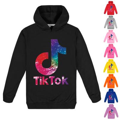 Детские топы с капюшоном, весенне-осенние толстовки Tiktok, пуловеры, повседневная одежда