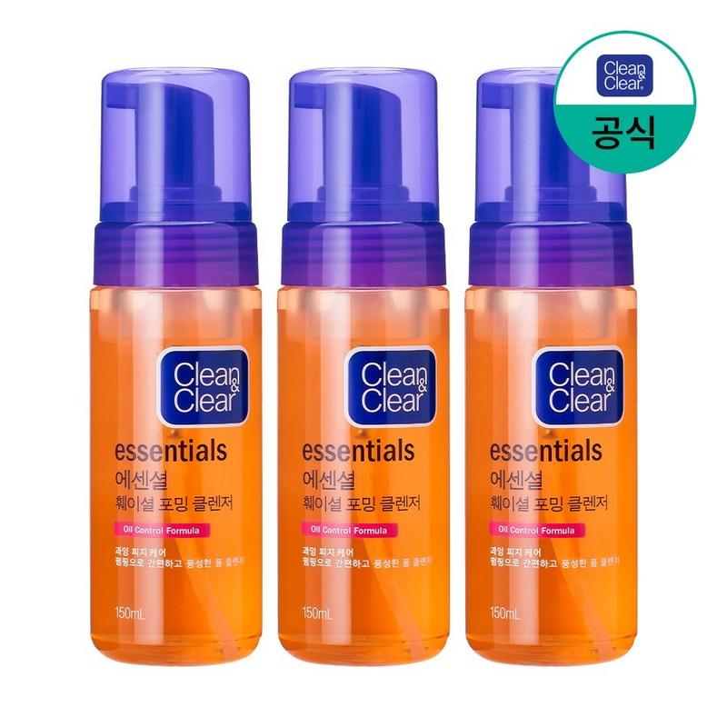 Clean & Clear Essential Facial Foaming Cleanser, 150ml, 3 pcs