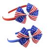 Повязка на голову с американским флагом, День независимости, 4 июля, красный, белый, синий, с бантом, декор, обруч для волос для девочек, аксессуары для волос