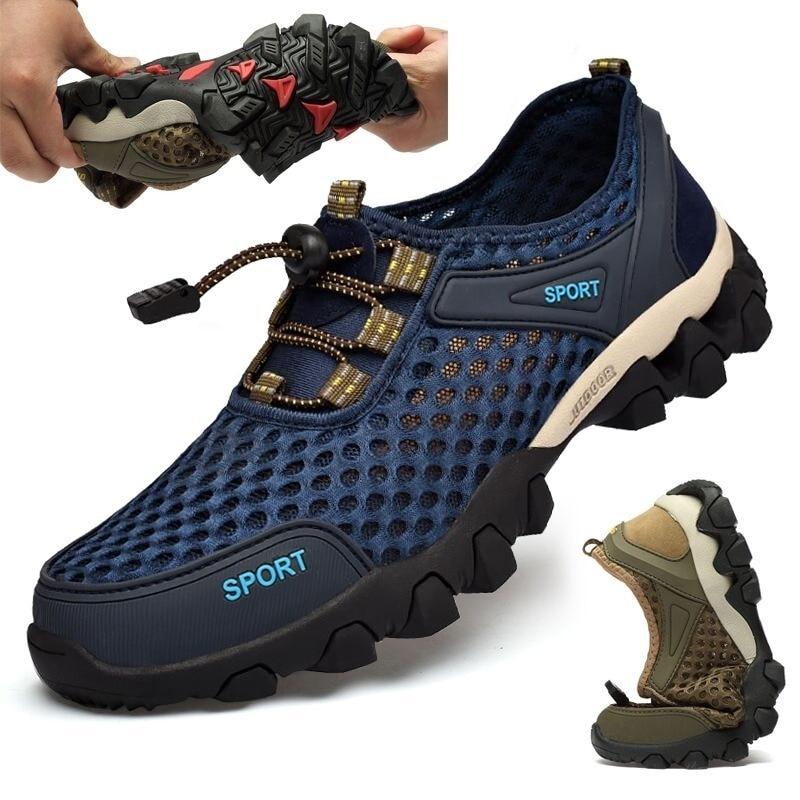 Весенне-летние мужские сетчатые сандалии, летние дышащие сандалии для ходьбы, мужские повседневные сандалии, обувь, мужская спортивная и повседневная обувь на плоской подошве