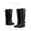 Fashion High Rain Boots Buckle Red Zipper Korean Version Water Shoes Women'S Waterproof Martin Boots Rain Shoes Snow Boots Locomotive Boots