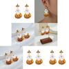 Eye-catching Retro Ghost Face Pumpkin Earrings Featuring Dazzling Rhinestone Embellishments