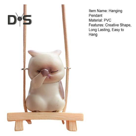 Подвеска в виде зеркала заднего вида, подвесное украшение со шнурком, легко повесить, очаровательное украшение в форме мультяшного кота, подвеска для салона автомобиля