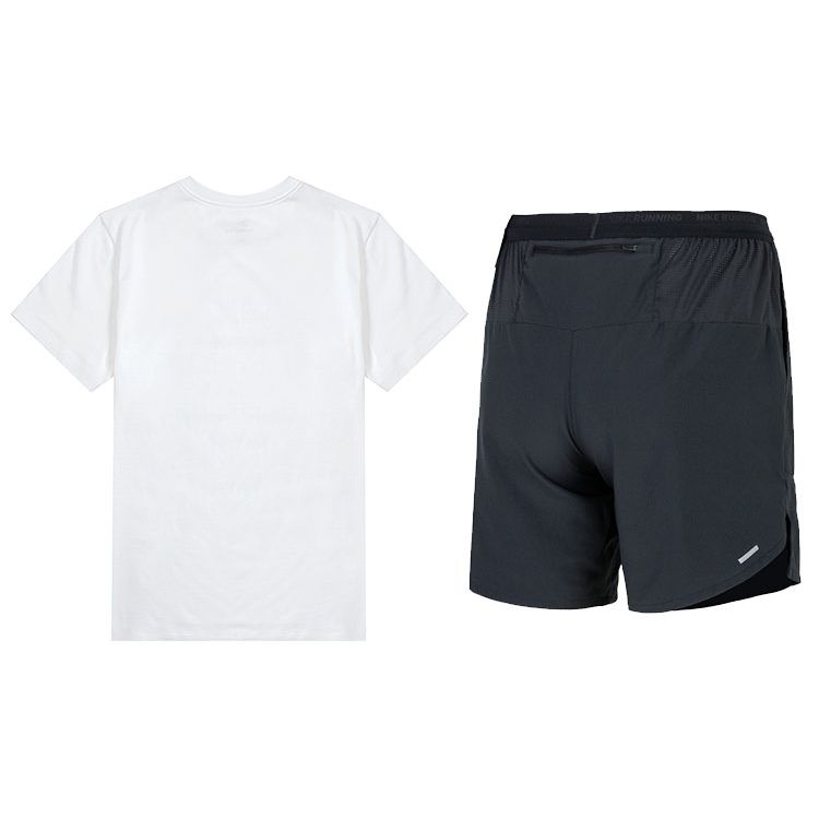 Nike Спортивный комплект для отдыха с круглым вырезом, коротким рукавом, футболкой, свободными дышащими штанами Five-Point, мужские комплекты AR4999-100+DM4742-010