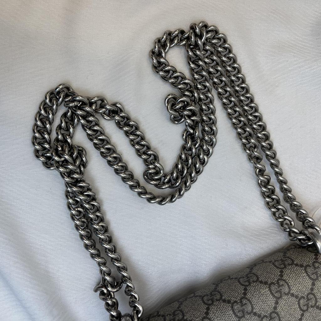 [Pre-Owned] Dionysus Tiger Head Buckle Logo Chain Shoulder Bag Canvas Crossbody Mini - Very Good #HF9R8A