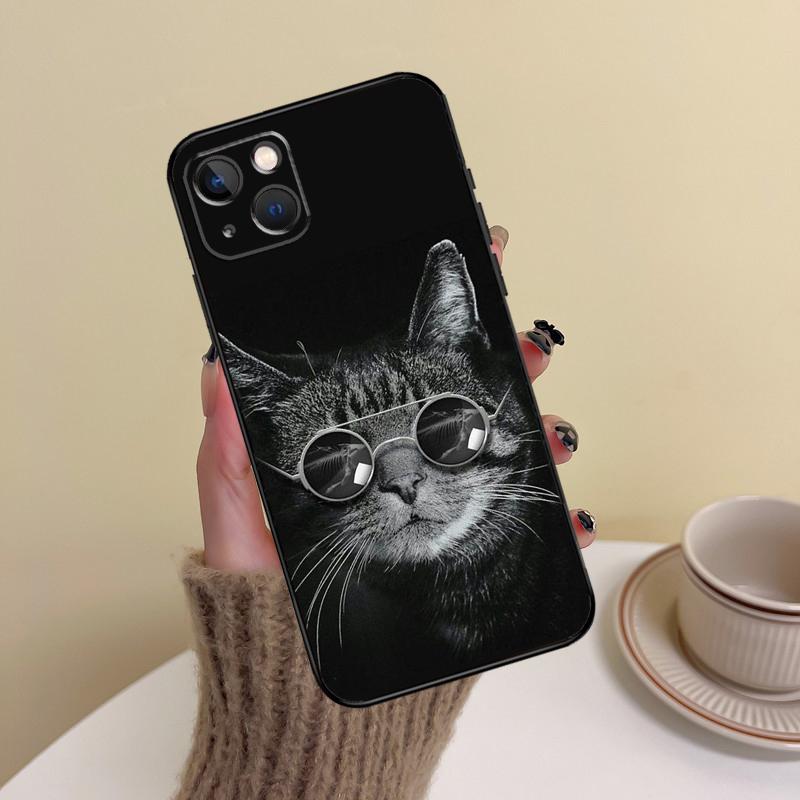 Наборные коты Милый чехол для телефона для iPhone 14 Pro Max 17 Air 16 15 11 12 13 Pro Max mini 16 Plus 16e Чехол Funda