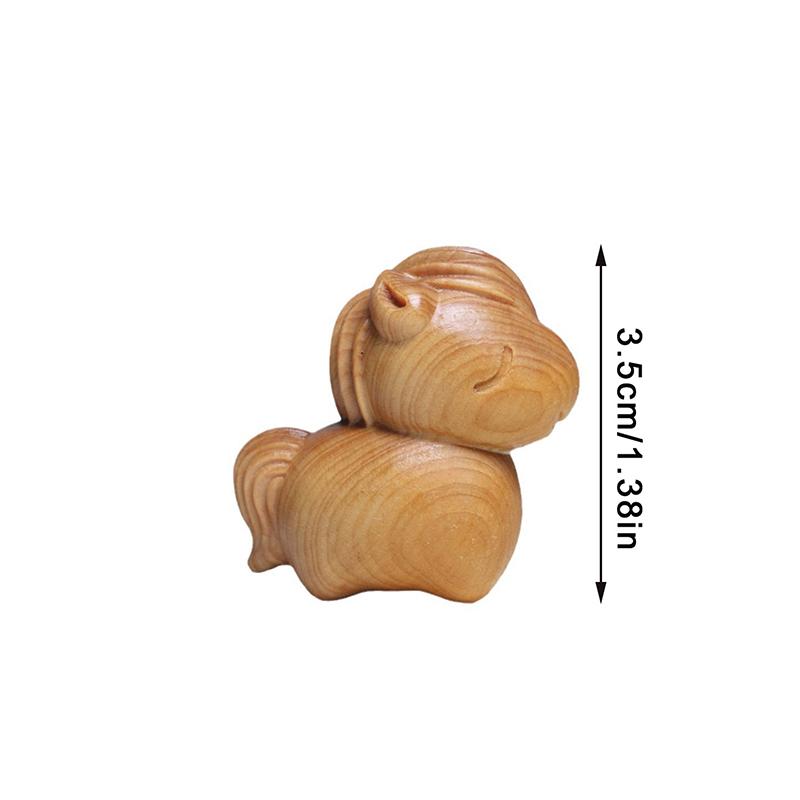 Фигурка лошади ручной работы из резного дерева 2026 год Зодиака статуэтка лошади толстая лошадь приносит удачу домой и в офис и декор для офиса