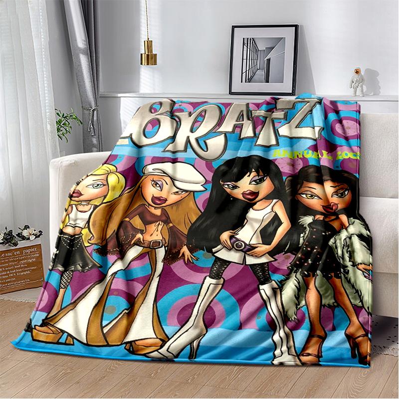 Одеяло для девочек с 3D принтом Bratz, мягкое фланелевое одеяло для дома, спальни, кровати, дивана, пикника, офиса, походного чехла, детский подарок