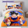 Son Goku Pattern Bedding,Quilt Set Quilt Cover Pillowcase Home Birthday Gift (1 * duvet cover + 2 * pillowcase, without core)
