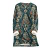 Women's Round Neck Top Printing Thickened Plush Cashmere Warm Long Top