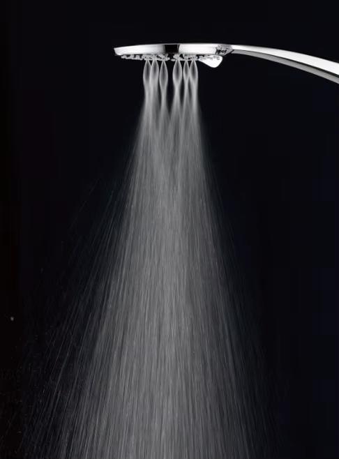 Bathroom Rainfall Head Shower ABS Plastic Hand Held Hot Cold Chrome Finish 1 Year Warranty Easy Installation