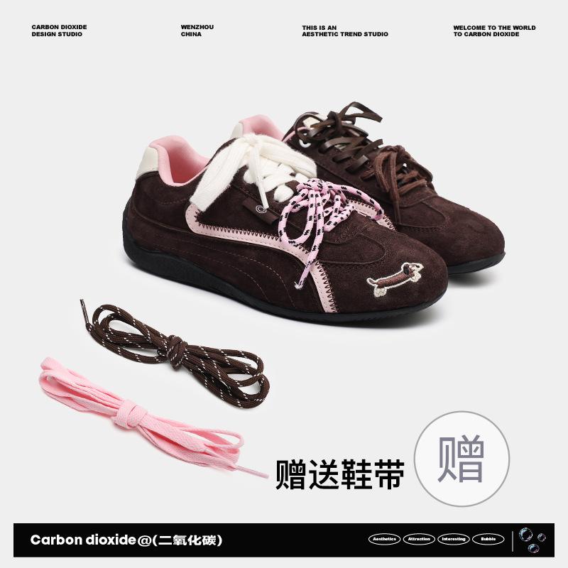 Нишевые ретро красные тонкоподошвенные яблочные туфли мужские пара шнурков универсальные спортивные и повседневные на плоской подошве парные немецкие тренировочные туфли