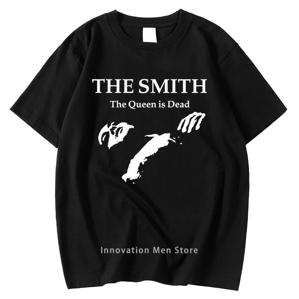 Мужская хлопковая футболка, летние топы The Smiths "The Queen Is Dead" - футболка, инди-музыка 1980-х годов, Morrissey, большая мужская черная футболка