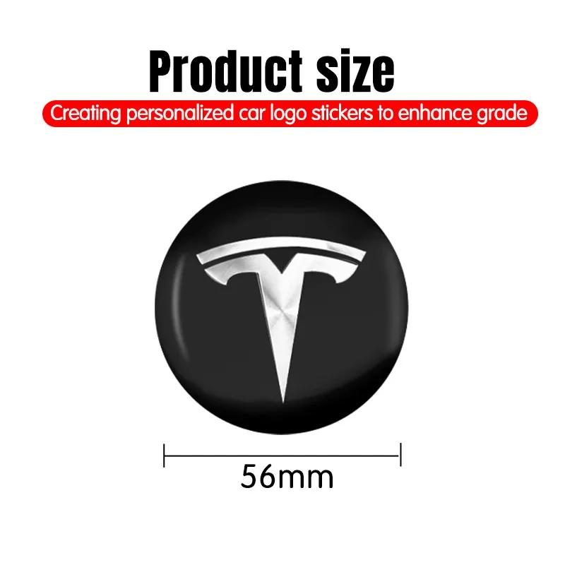 GEWT6 4pcs 56mm Tesla Hub Cap Center Cap Logo High Quality Sticker for Tesla Model 3 Y S X Personalized Car Sticker Car Accessories