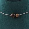 Stones and Minerals. Necklace 2 Bronzite Beads from Brazil. Stainless Steel Chain Necklace Women Men. Customizable Size.