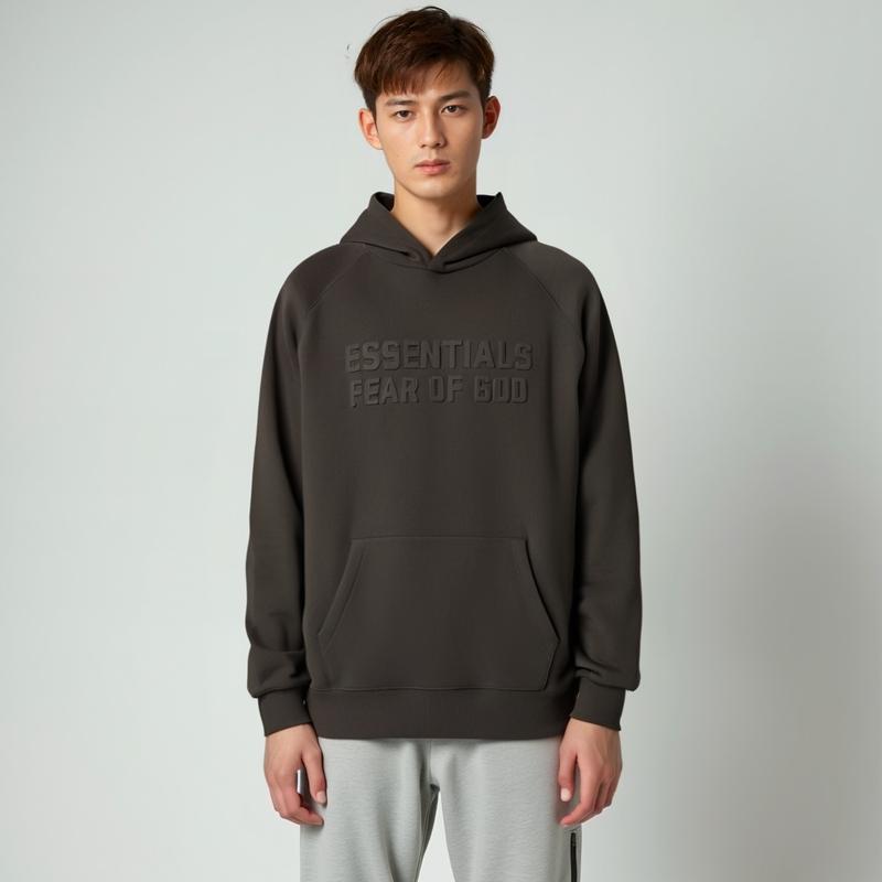 Fear of God Essentials Essentials SS23 Logo Print Hoodie Men Tops Faded-Black FOG-SS23-006
