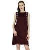 Women Short Dress With Pom Pom Tassels Ethnic Emroidery