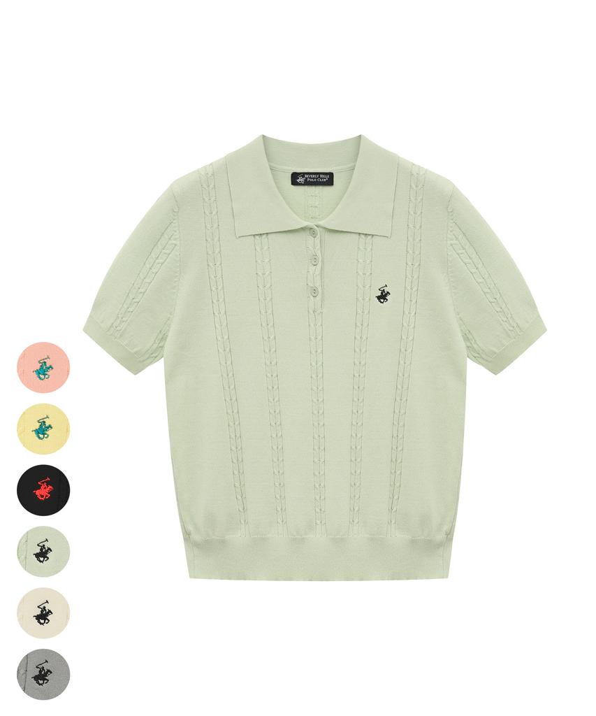 BHPOLOCLUB Женский вязаный свитер с косами и отложным воротником 6 цветов Tk014
