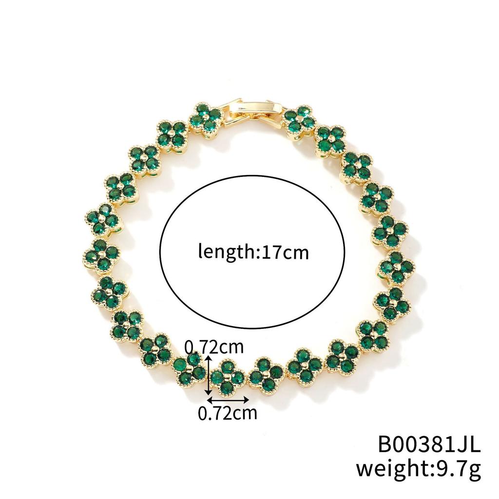 Popular color lucky flower diamond chain full of diamonds fashion design luxury high sense