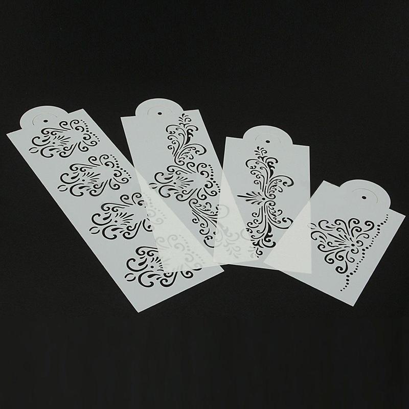 4 шт. Кружевные цветы свадебный торт трафарет набор помадка боковая форма украшение DIY инструмент