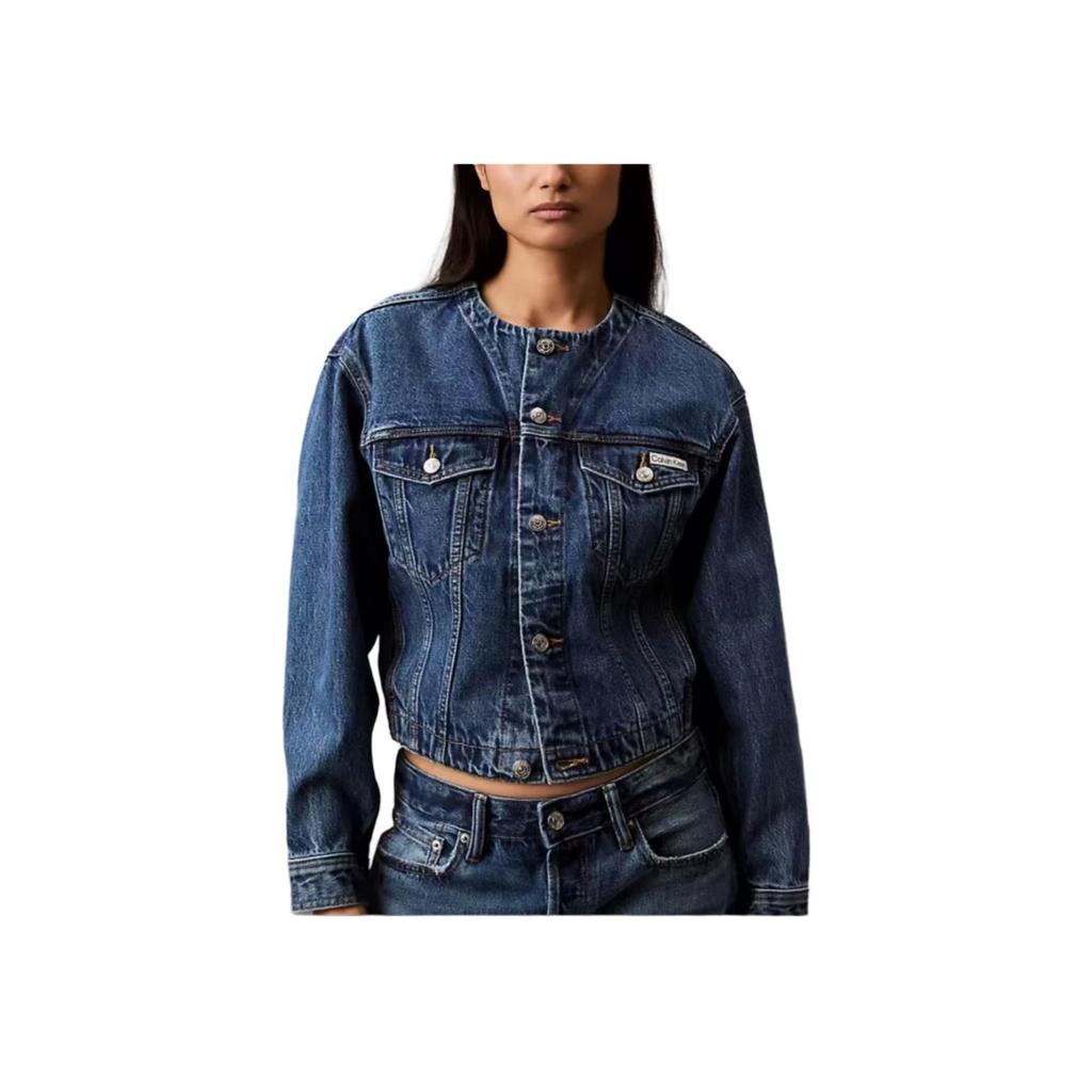 Calvin Klein Fashion Casual Round Neck Long Sleeve Denim Jacket Women Jackets 47B715G-420
