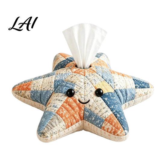 Decorative Tissue Container DIY Box Top Opening Soft Fabric Cover Marine Animal