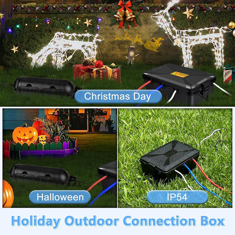 Outdoor Waterproof Electrical Junction Box - IP65 Rated Plastic Enclosure for Garden Security Light Sensor Wire Connection