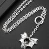 Xiaomi Gothic Personality Punk Necklace Long Gothic Bat Pendant Necklace Exaggeration Sweater Chain Jewelry Halloween Party Accessories