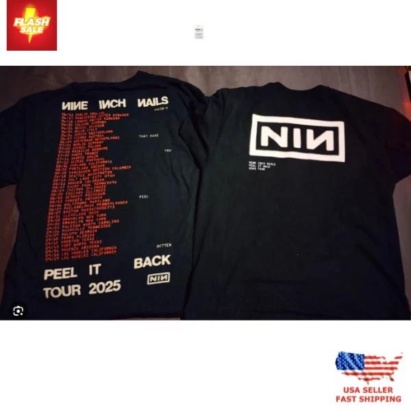 Nine Inch Nails Peel It Back Tour 2025 Репринт Унисекс S-4XL Унисекс Футболка