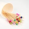 100 Counts Cocktail Picks, Fancy Toothpicks for Appetizers, Pearl Wooden Sticks for Party Supplies, Valentine's Day Food Picks for Party