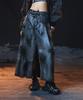 Pipeulobeudeowoldeu Damaged Crack Washed Denim Skirt