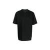 Solid Color Button Short Sleeve Polo Shirt Unisex Tops Black H44802