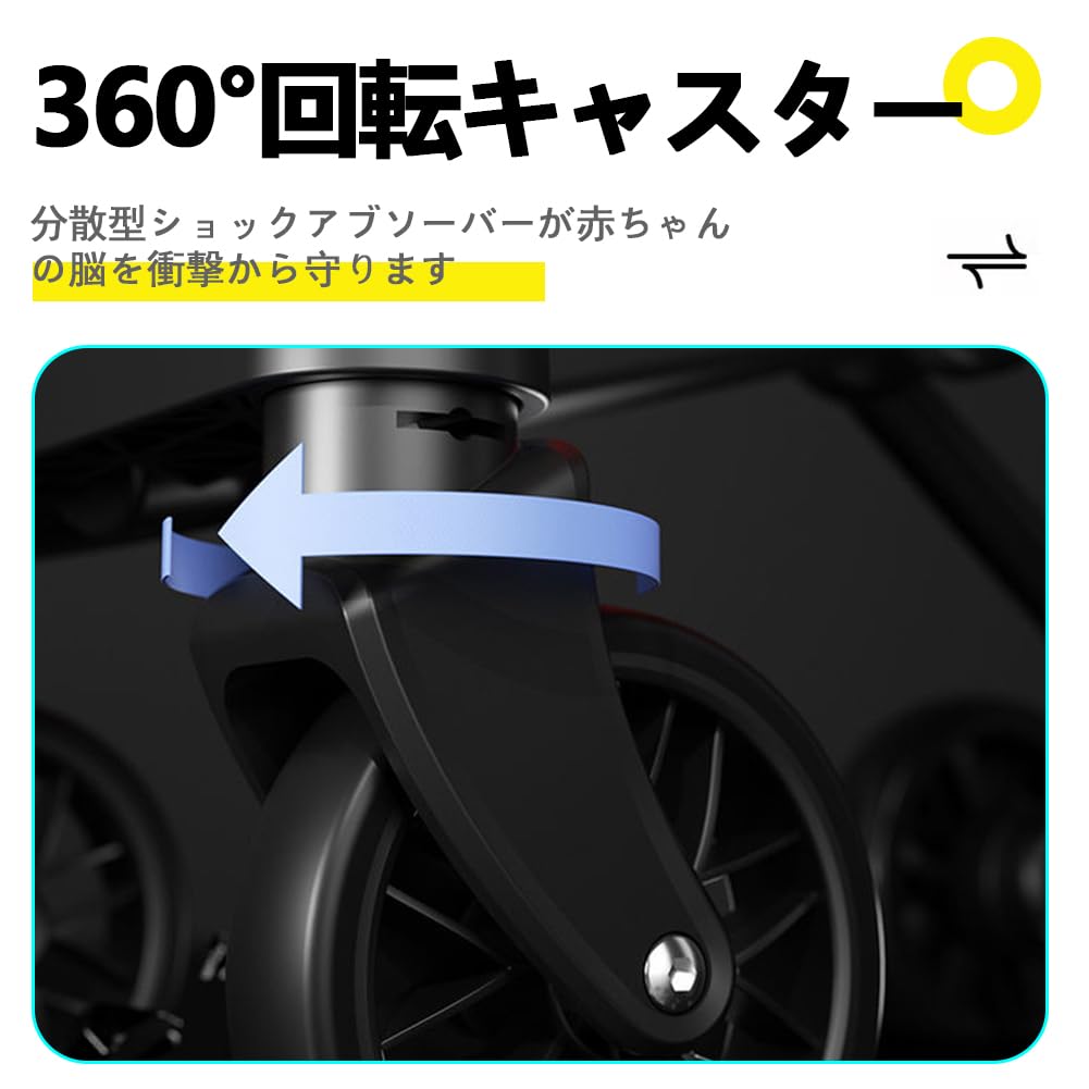 MODONG Легкий и с большими колесами и солнцезащитным козырьком Высокий и высокоуглеродистая сталь Подходит для и Идеально подходит для детских праздников Коляска типа B, Компактная,