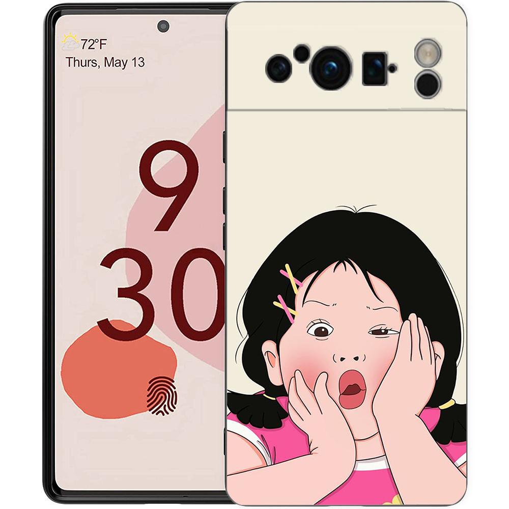 Чехол для телефона Google Pixel 6 7 8 9 Pro XL 8A 7A 6A Черный чехол Мягкий корпус Мультяшный Забавный Мальчик Девочка Пара