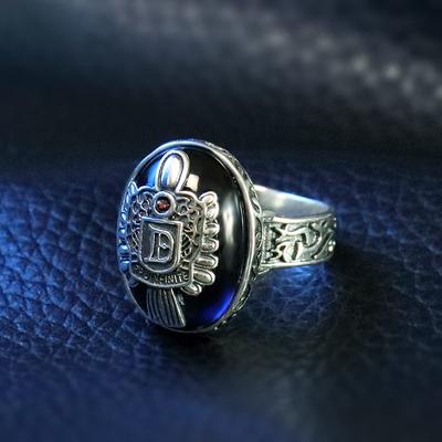 Дневники вампира косплей Дэймон Сальваторе кольцо с искусственным драгоценным камнем стерлингового серебра 925 пробы ювелирные изделия для мужчин подарок на день рождения и Рождество