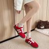 Red German Training Shoes Women's Autumn 2025 New Flat-bottomed Versatile Board Shoes Retro Casual Sports Shoes Ins Tide