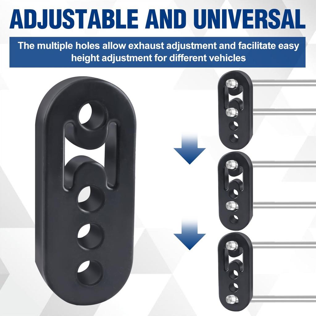 LEONTOOL Muffler Hanger, 4 Holes, Reinforced Rubber Bushing, Set of 4, Muffler Hanging Rubber,