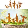 Metal Rusted Animals Garden Stake Artificial Metal Garden Art for Lawn Garden Decorations Outdoor Backyards Decors