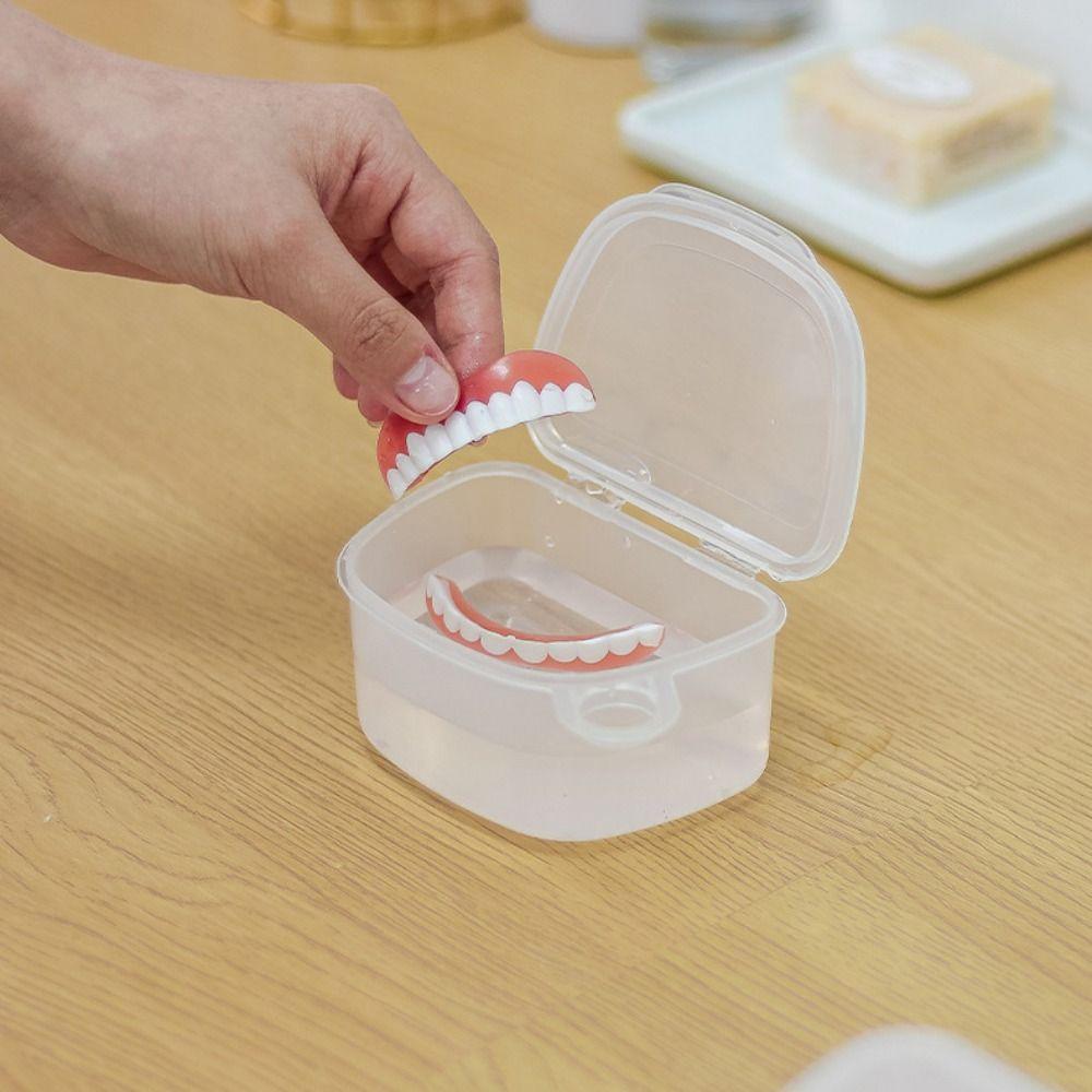 Transparent Denture Bath Box Case Cleaning Teeth Cases New Artificial Tooth Boxes