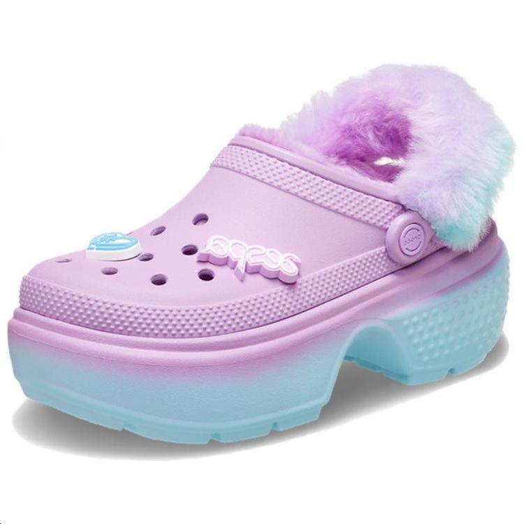 Aespa x Crocs Stomp Lined Clog Небо и Земля Унисекс Кроссовки Фиолетовый Мультиколор 208688-90H
