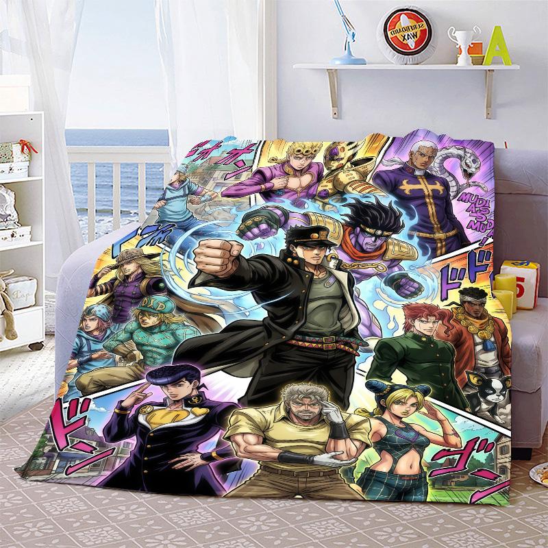 Легкое фланелевое одеяло JoJo Anime, мягкое, теплое, уютное покрывало для дивана, кровати, домашнего декора -QJY