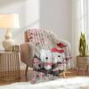 1pc Hello Kitty, Cherry Blossoms, ButterflyDigital Print Fleece Blanket - Contemporary Style, Suitable for All Seasons, Perfect for Home, Tr