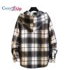 Cozy Up Повседневная клетчатая рубашка с капюшоном, мужские флисовые красные рубашки с длинными рукавами