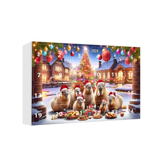 Капибара Адвент-календарь Рождественские 2D украшения капибары Обратный отсчет 24 дня