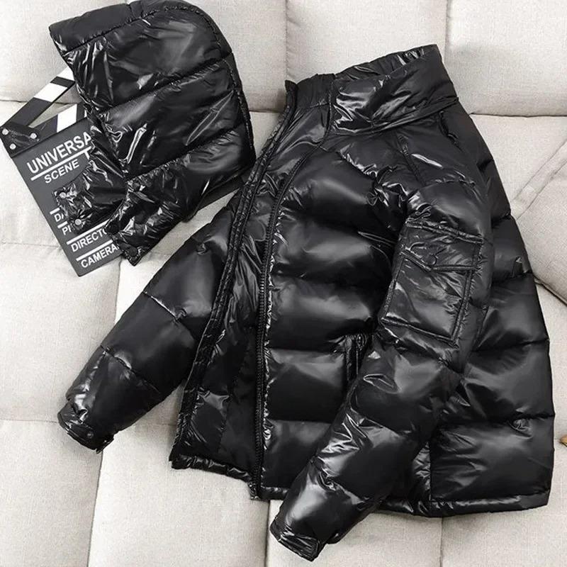 Men's and Women's White Duck Down Coat, Hooded Thickened Warm and Coldproof Measurement Coat